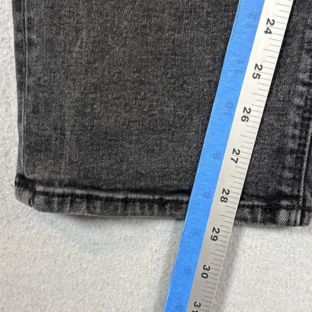 Hudson Mid Rise Straight Leg Jeans Women's 12 34x29 Flap Pockets Black‎ Stretch